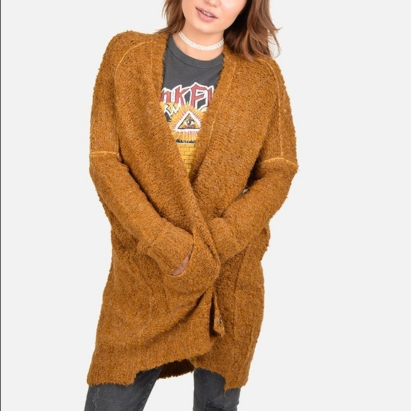 Free People Warm Tan Cardigan Sweater - Picture 6 of 6
